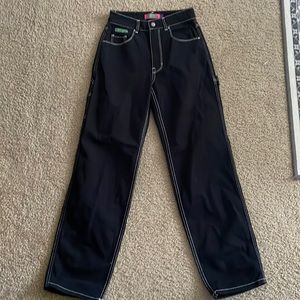 empyre oversized denim black with white thread size 2